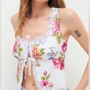 Reformation Tie Front Rosalie Linen Top